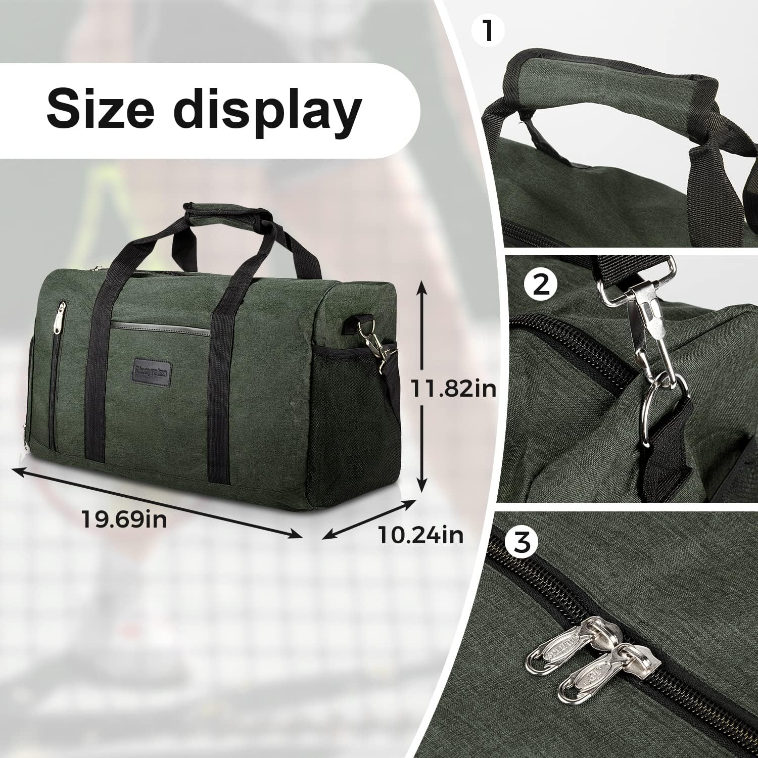 Sport Duffle Bag Sports Gym Bag with Shoes Compartment image number 4