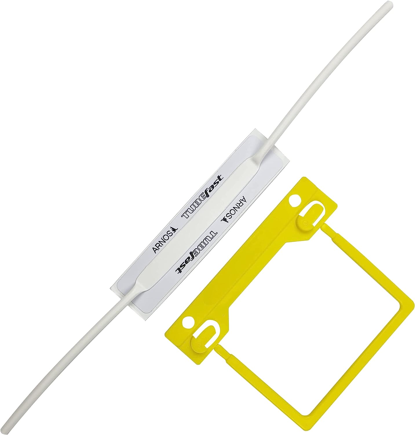 Arnos Tubefast Self-Adhesive Tube Clip, Yellow (Pack of 100)