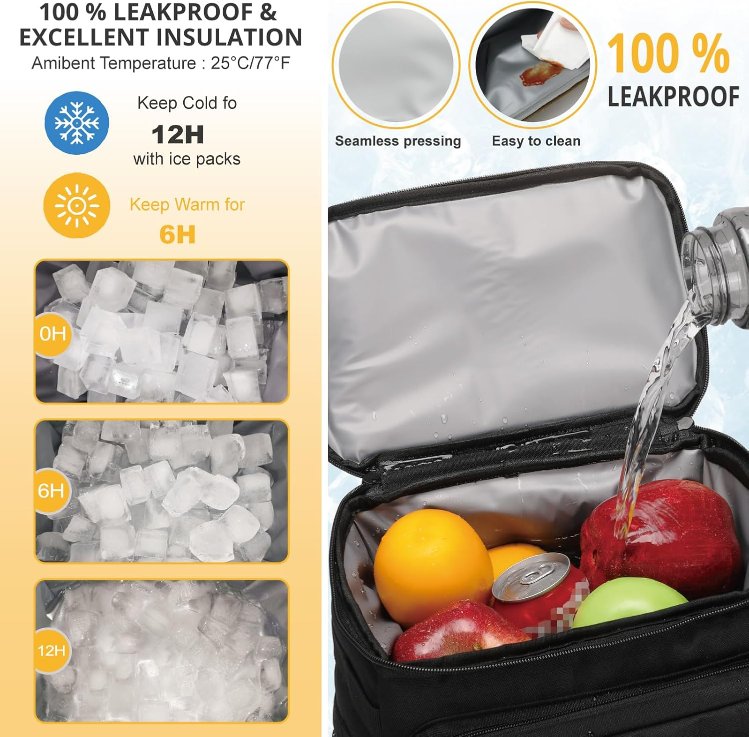 Tactical Backpack Cooler,Soft Lightweight Leakproof Cooler Backpack,Insulated Cooler Bag,Portable Soft Cooler Bag Waterproof for Beach, Travel, Camping, Picnic, Hiking - Black image number 2