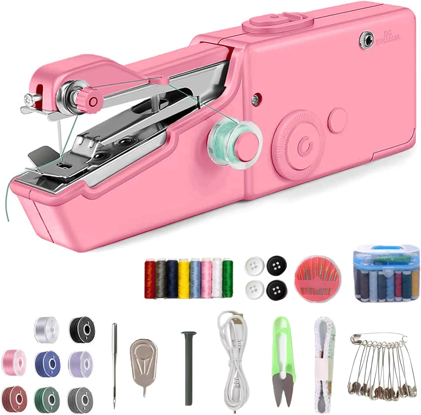 Handheld Sewing Machine for Beginners, Portable Mini Sewing Machine with Two Powered Supply Modes,Simple Operation, Quick Stitching for Home & Travel & DIY