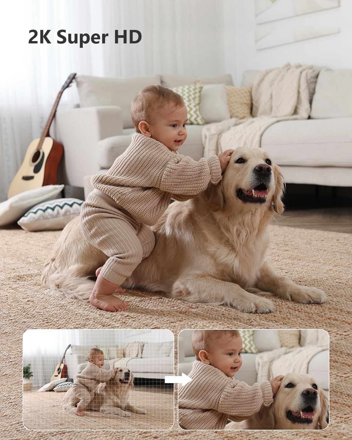 Imou 2K Wifi Indoor Security Camera Baby Monitor, Pet Camera Dog Camera, 360&deg; Home Security IP Camera 3MP, Human Detection AI, Smart Tracking, Siren, 10M Smart Night Vision, 2-Way Audio