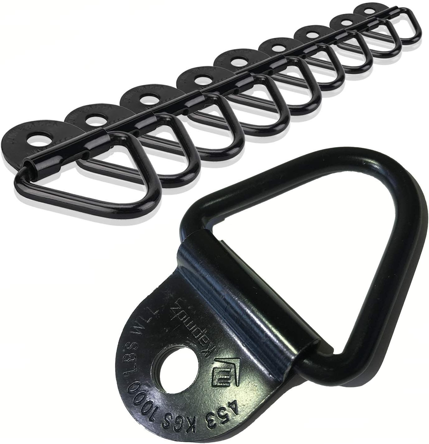 Heavy Duty Truck Bed Tie down Anchors Rings Trailers Hook Cargo Bolt on V Ring Pickups Rail Accessories (10 Pack) image number 1