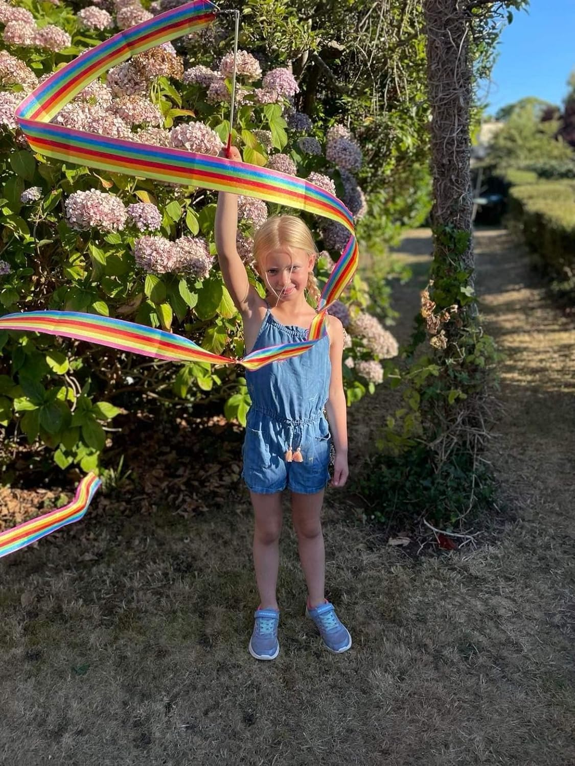 House of Marbles Rainbow Dancer Ribbon Wand for Twirling, Dancing and Gymnastics to Music and Rythmn for Younger Kids or Older Children, to Put on a Spectacular Fun Show and Enjoy Being Creative