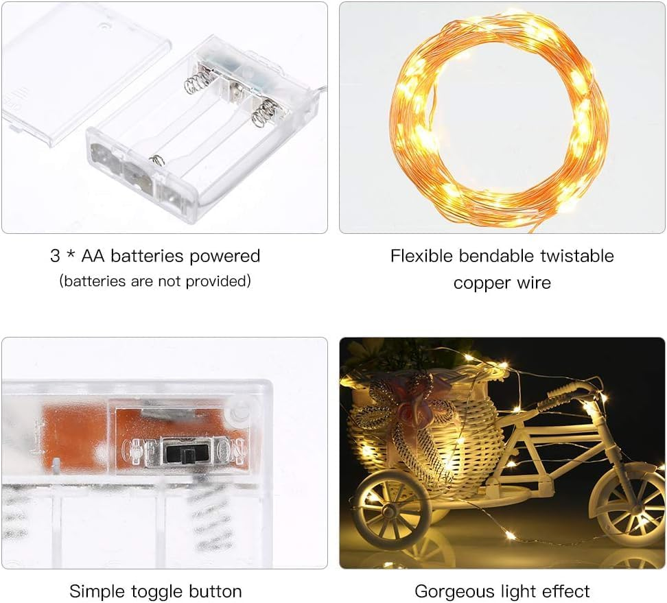 20 LED Star String Lights 10 FT Fairy Christmas Lights Battery Operated for Indoor & Outdoor, Party, Wedding and Holiday Decorations Warm White image number 1