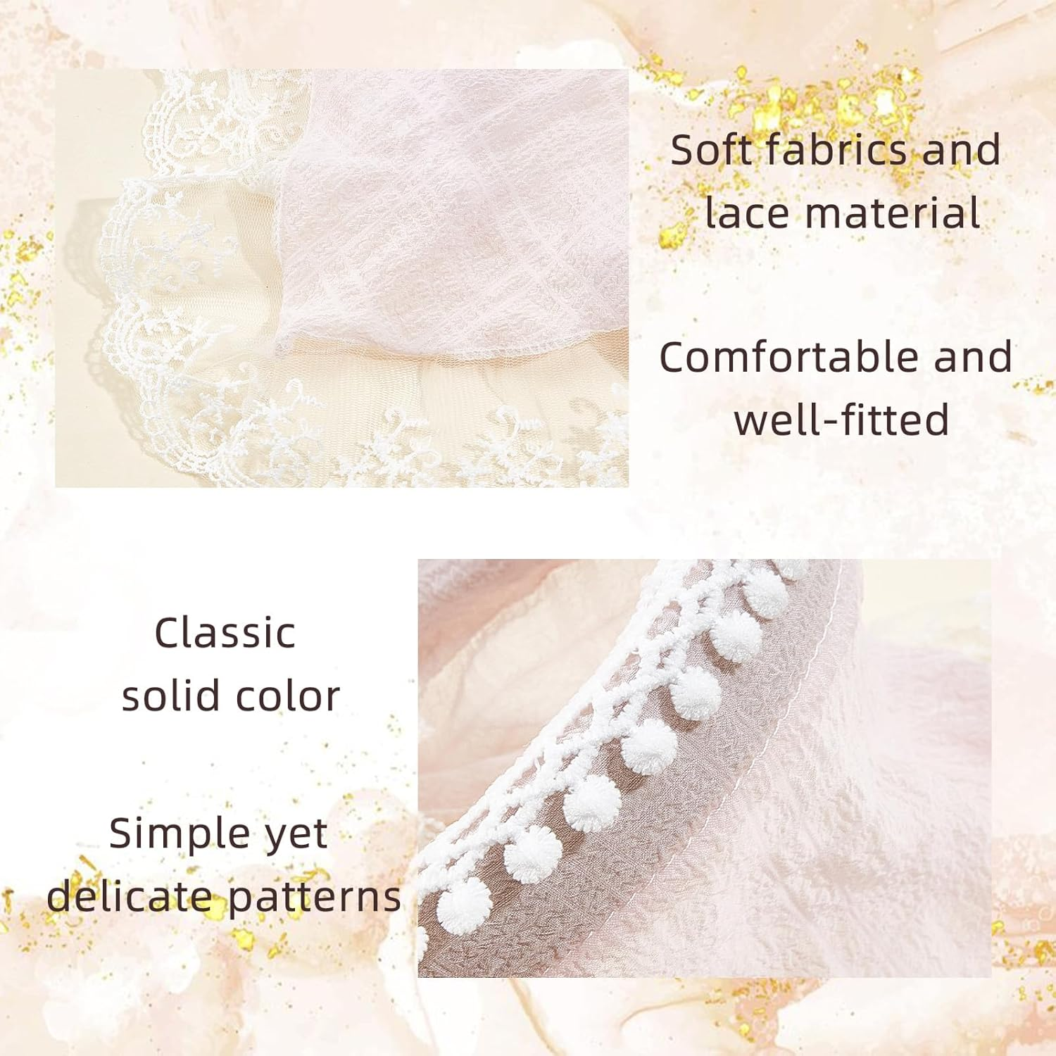 NICENEEDED 2 PCS Hair Scarf Headband, Beige Pink Triangle Lace Head Kerchief Boho Countryside Head Coverings, Non Slip Hairs Accessories for Women Taking Photo image number 4