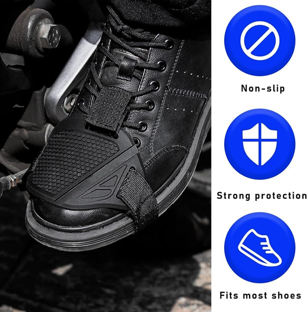 Walquicks 2 PCS Black Motorcycle Motorbike Shift Pad, Rubber anti Slip Motorbike Shoe Boot Cover Protector, Shoe Boot Cover Pad, Useful Motorcycle Shoe Protector Shoe Boot Cover Shifter Companion image number 6