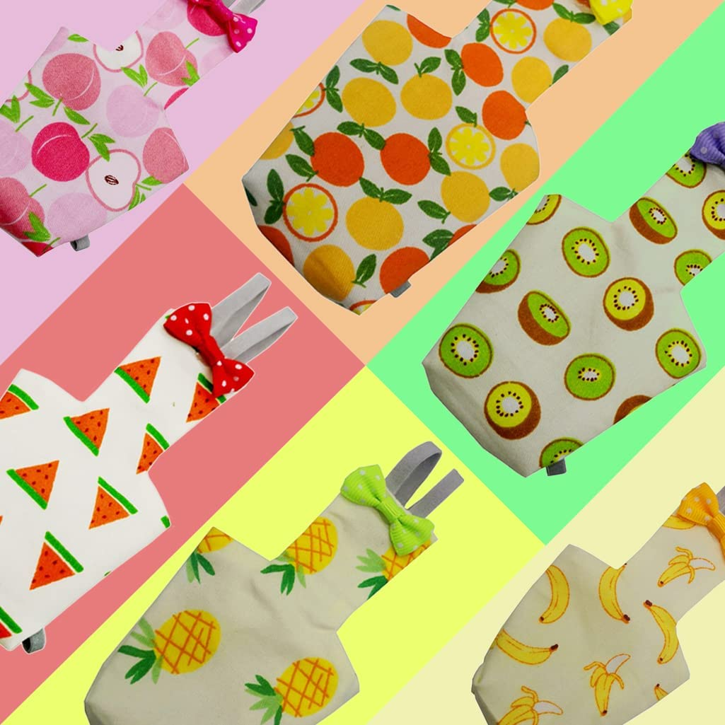 N 6 Pieces Bird Diapers, Washable Reusable Parrots Nappy with Waterproof Inner Layer Soft Small Pet Birds Flight Suit for Budgie Parakeet Cockatiel image number 4