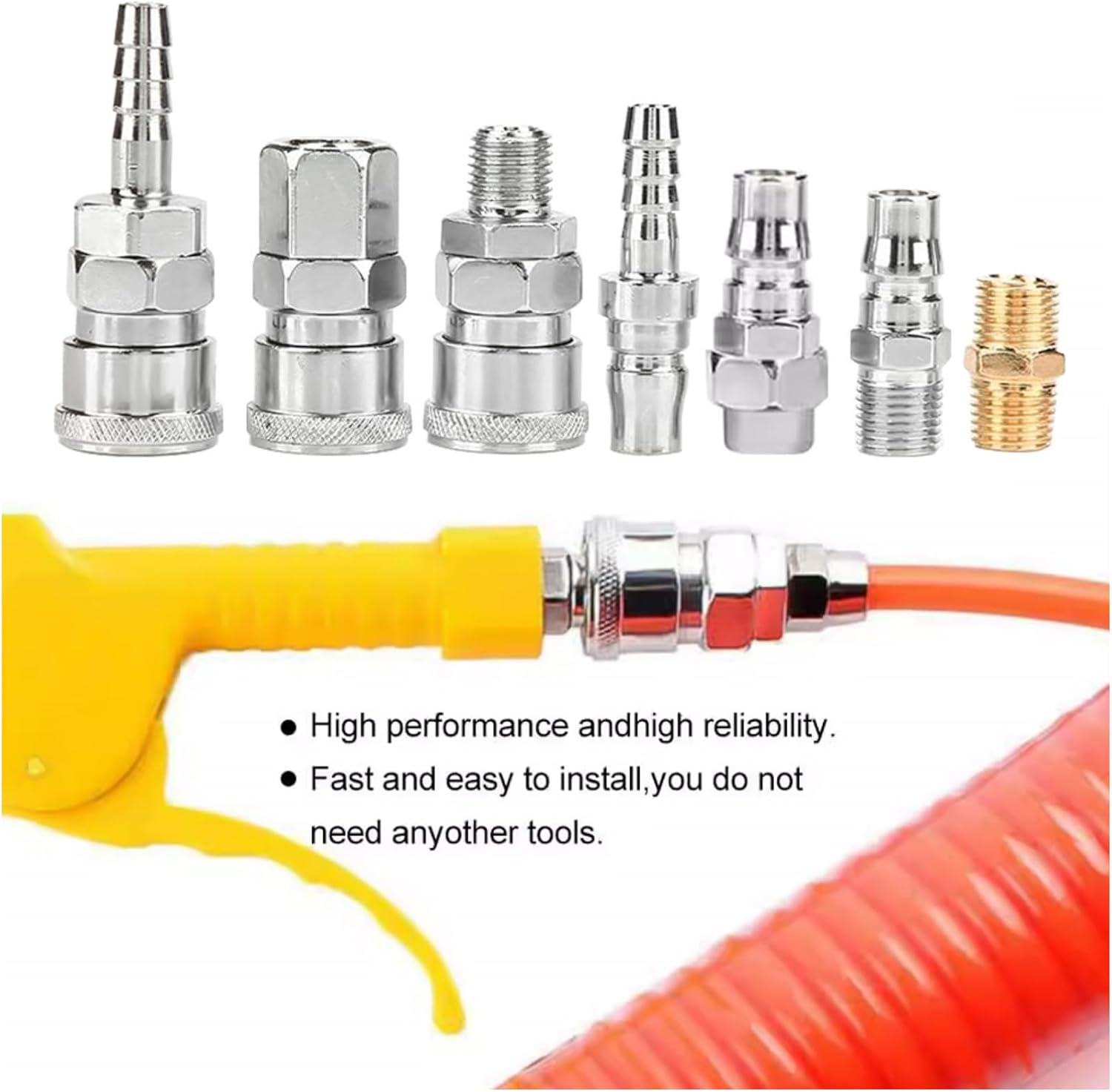 MTJNYZA 18Pcs Air Hose Quick Connect,Air Compressor Connector Coupler Pneumatic Quick Fittings Set,Pneumatic C-Type Quick Coupler&Sp20/Pp image number 5