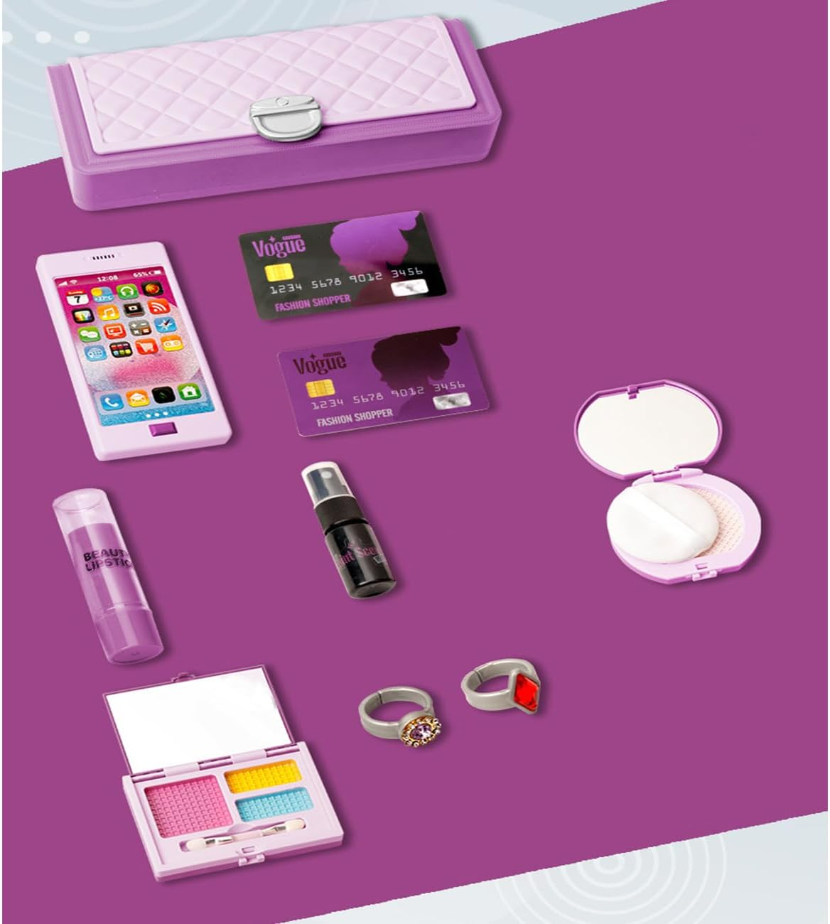 Cawtiuly Princess Pretend Play Makeup Kit for Girls - 11-Pcs Non-Toxic Kids Cosmetic Set with Portable Carry Bag, Mirror & Role Play Accessories, Safe Dress up Toys for Ages 3-8, Perfect Birthday Gift image number 4