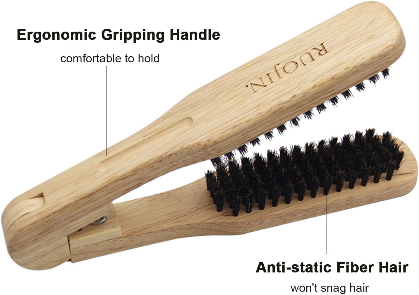 H Straightener Wooden Brush S N Hairdressing S Ling Comb a I-Static Dual-Brush Comb image number 4