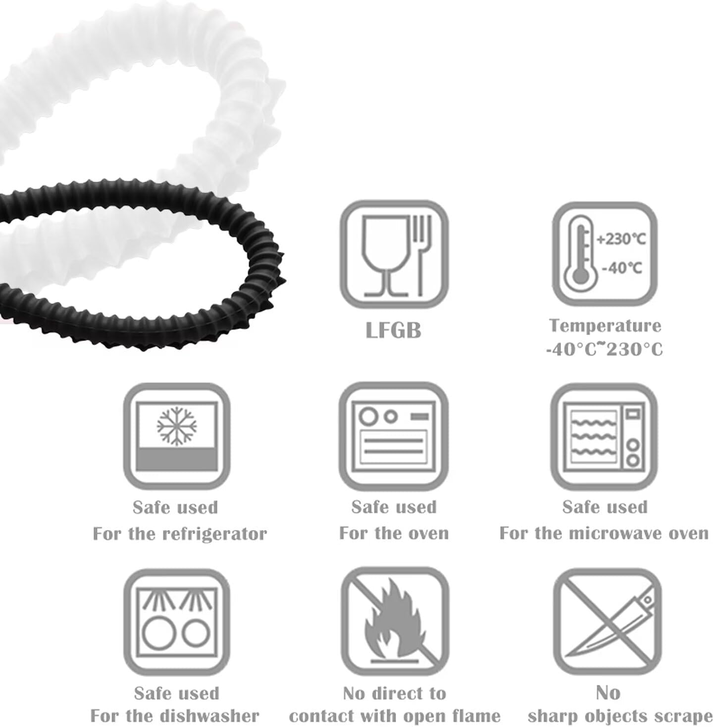 Lokilux 22 Inch Extra Long Oven Guards for Racks, Silicone Oven Rack Edge Protector, Oven Rack Shields, Fit on Standard-Sized Ovens,Heat Resistance, Protect against Burns&Scars (Black) image number 5