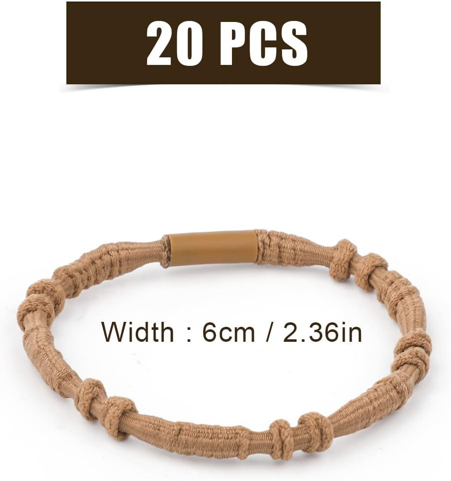 20Pcs Hair Tie Bracelets for Women Men, Boho Hair Ties Bracelets Hair Elastics No Damage Ponytail Holders for Thick/Medium/Long Hair (4 Styles, 10 Colors)