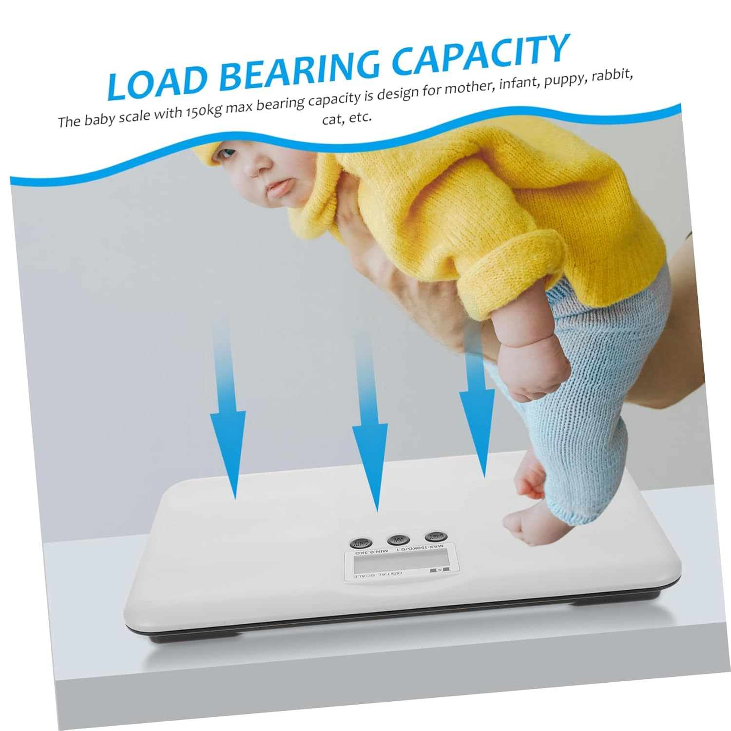 Toyvian Baby Electronic Scale Multi - Function Digital Display Weight Scale Pet Scale Mother and Baby Scales Smart Scale without Battery and Weight