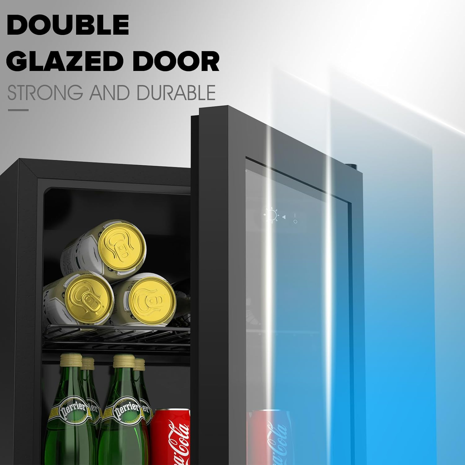 Advwin 36L Mini Bar Fridge Glass Door Mini Refrigerator Black image number 4