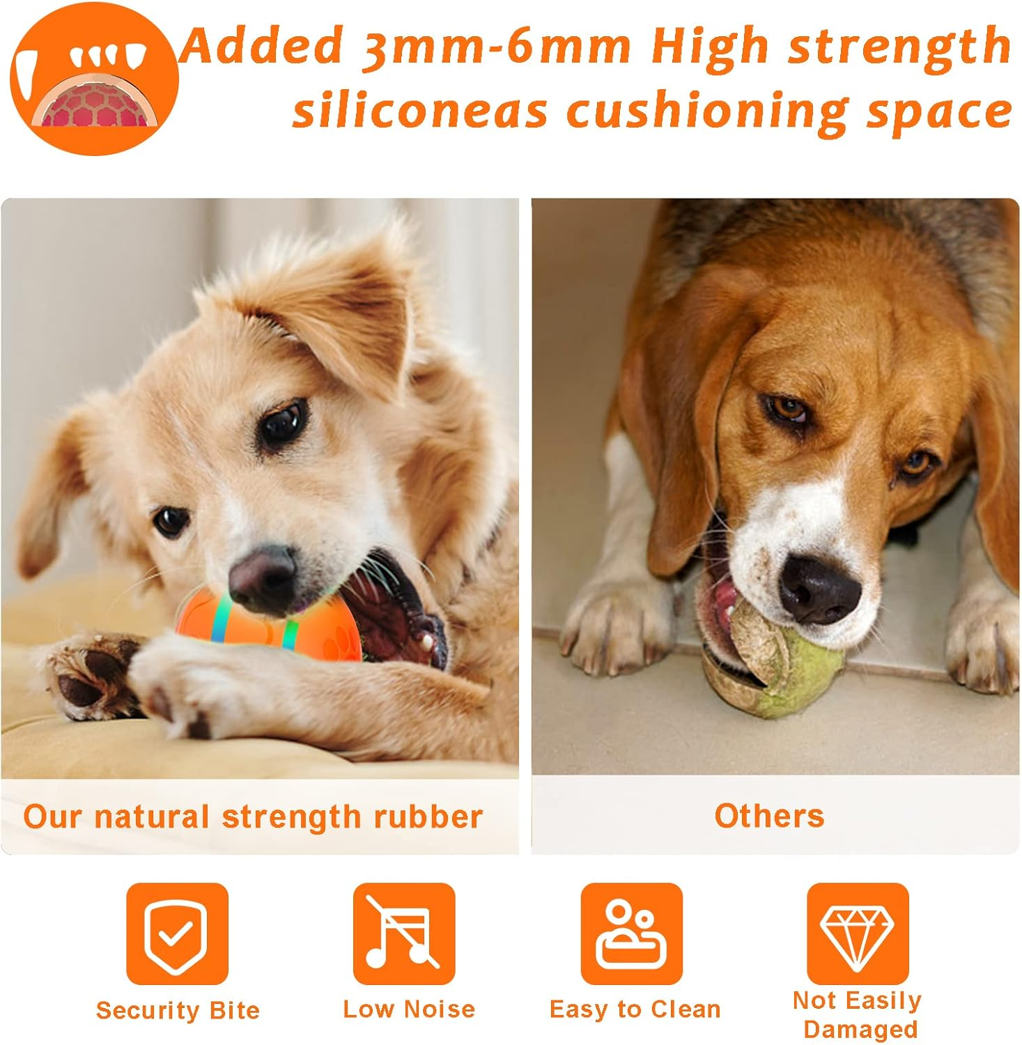 Belobill Interactive Dog Ball Toys, Wicked Ball, Durable Motion Activated Automatic Rolling Ball Toys, Jumping Activation Ball for Puppy/Small/Medium Dogs, USB Rechargeable image number 7