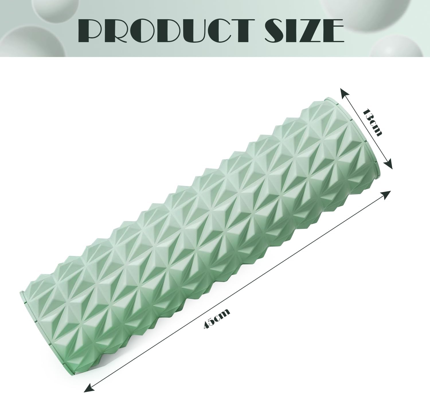 Foam Roller - 18" Deep Tissue Massage Muscle Roller and Stretching Equipment for Sustainable Strength and Myofascial Trigger Point Release (Light Green) - Light Green image number 3