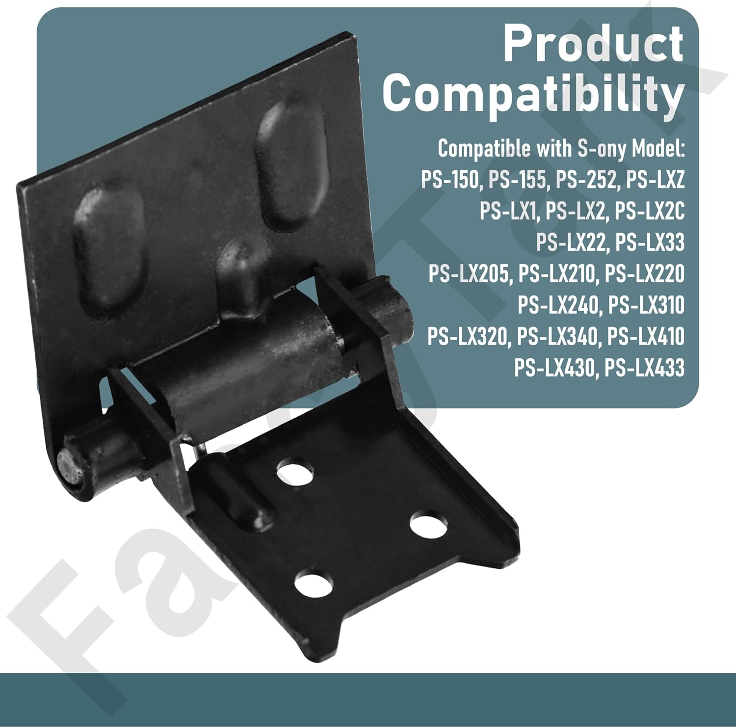2 Pack Dust Cover Hinge Turntable Parts Compatible with Akai AP-B110, AP-B111, Blaupunkt P-60, CEC 8001, 8001A, Continental Edison TD 9156, Cybernet CP-100 Turntables image number 1
