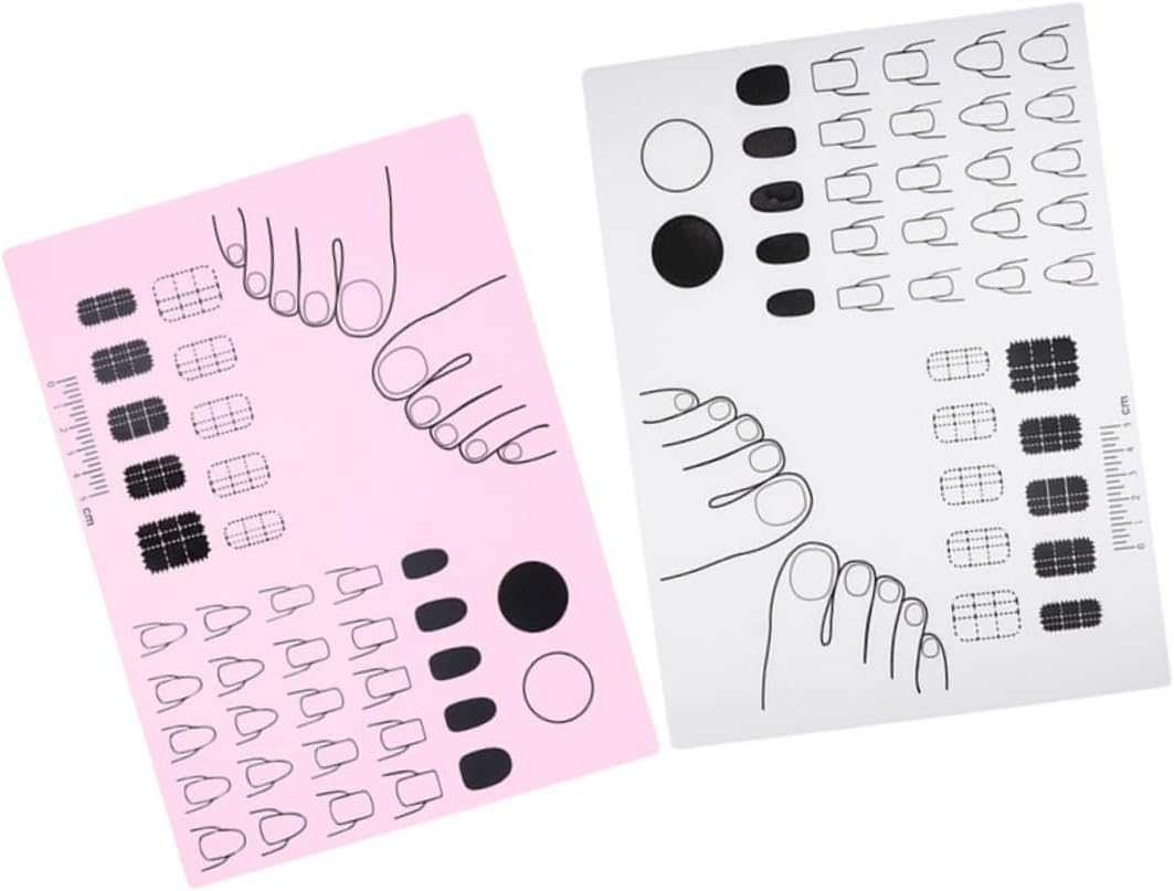 DECOMELODY 2Pcs Silicone Nail Art Practice Mat for Manicure Training Reusable High Precision Coloring Stamping Pad Lightweight Portable Nail Supplies for Beginners and Professionals image number 6