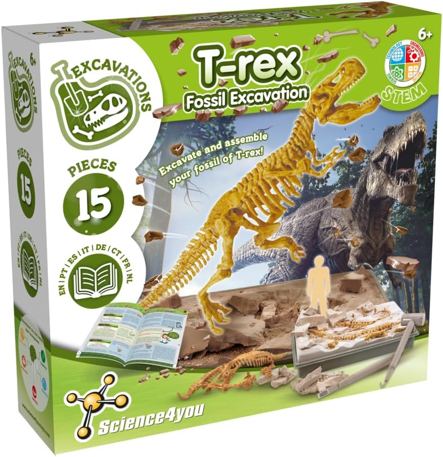 Science 4 You &ndash; T-Rex Fossil Excavation Kit for Kids Age 6+ &ndash; Dig up a T-Rex with 10-Piece Set, Excavation Tools & Online Educational Book &ndash; Dinosaur STEM Discovery Toy image number 2