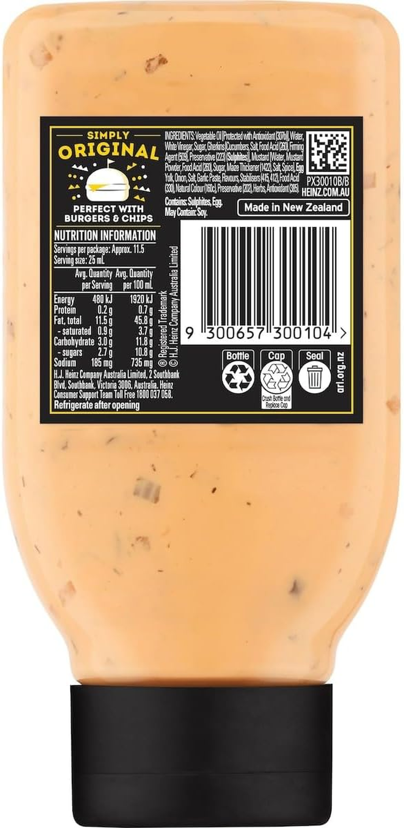 Heinz Special Original Burger Sauce 295 Ml