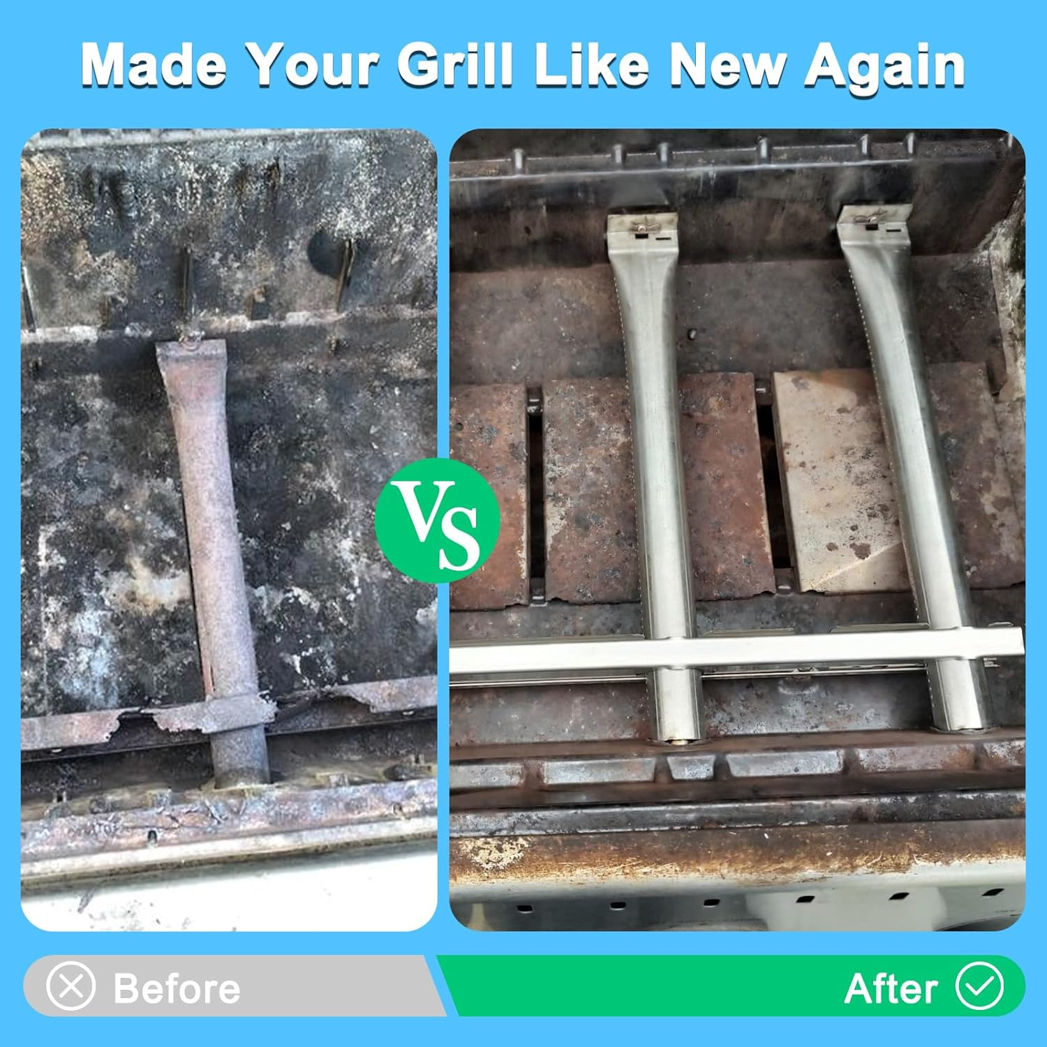 Grill Replacement Parts for Broil King 9221-64, Baron 440, Baron 420, 9221-54, Regal 490, 9221-67, Baron 490, Cross-Over Burner for Broil King Baron Model 9221-64, for Broil King Baron Grill Parts image number 6