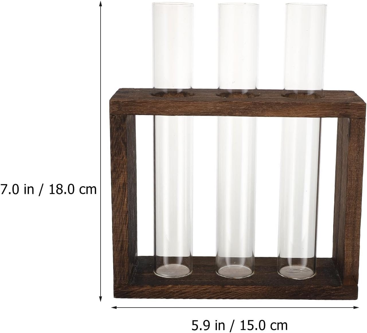 Cabilock Retro Wooden Rack Test Tube Vase for Hydroponic Plants, Glass Propagation Station for Flowers, Desktop Terrarium Decoration for Home, Office, or Restaurant image number 6