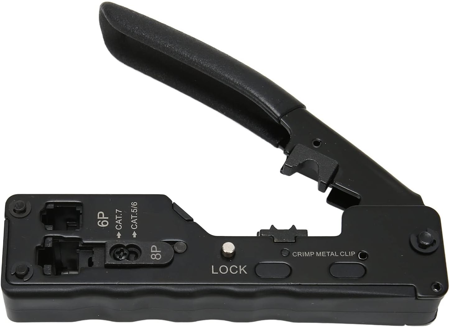 RJ45 Crimp Tool, High Carbon Steel Skid Handle Cable Crimping Tool Adjustable Crimping Mode for Cat5E image number 6