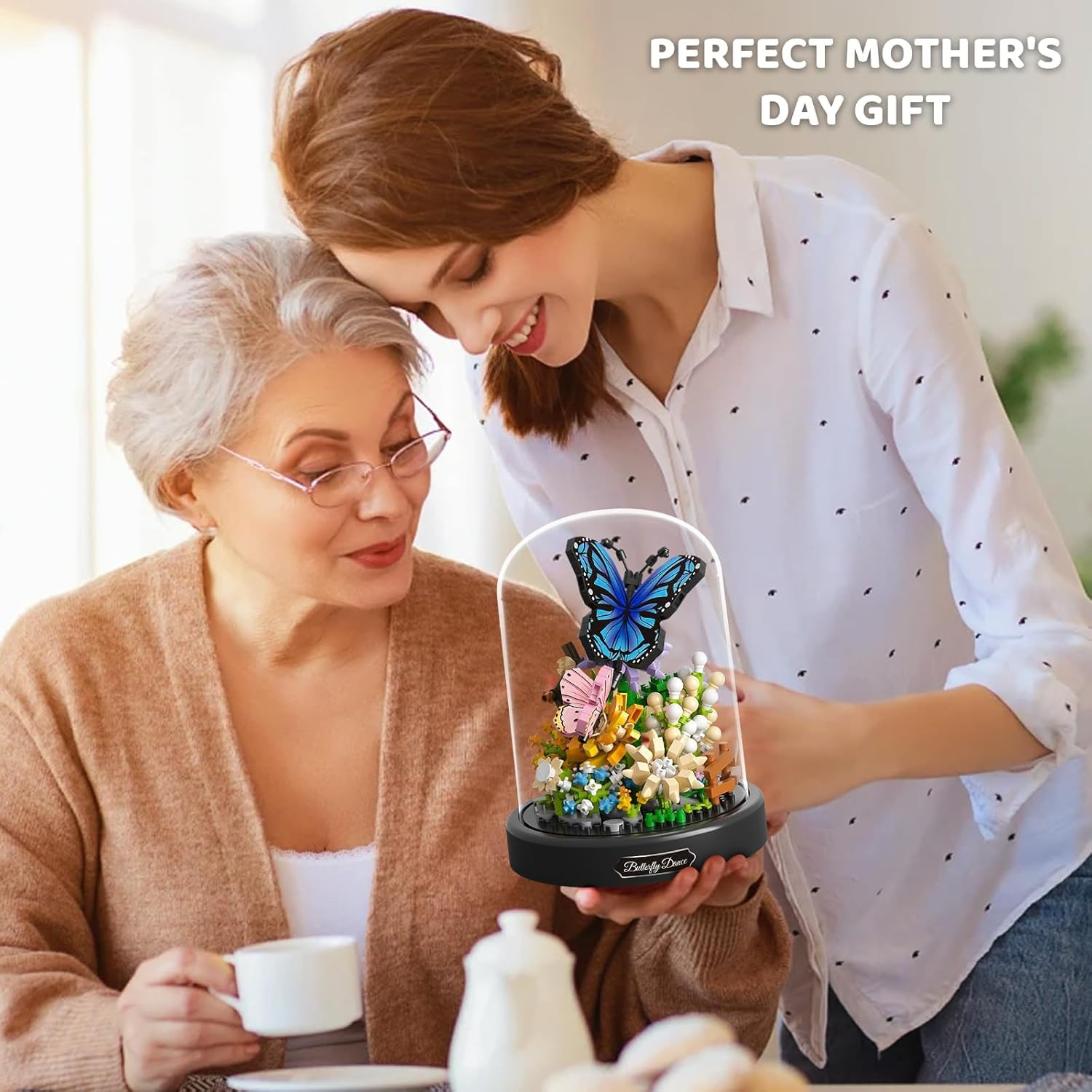 WINNER SPACE Butterfly Flower Bouquet Building Kit for Adults, Animals Flowers Botanical Collection Mini Building Blocks Set, Valentine'S Day for Her Mom Women Wife Girlfriend (530 PCS, Blue) image number 6