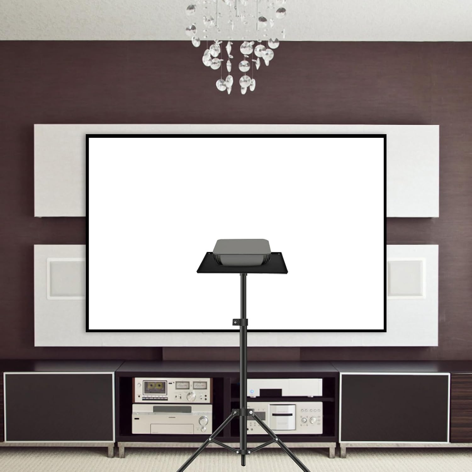 JOINPAYA Projector Stand Tray Plastic Pallet 25X18Cm with Tripod Attachment Holder for Office Desk Accessories Compatible with Projector Stand Accessories and Mounts Random Style image number 5