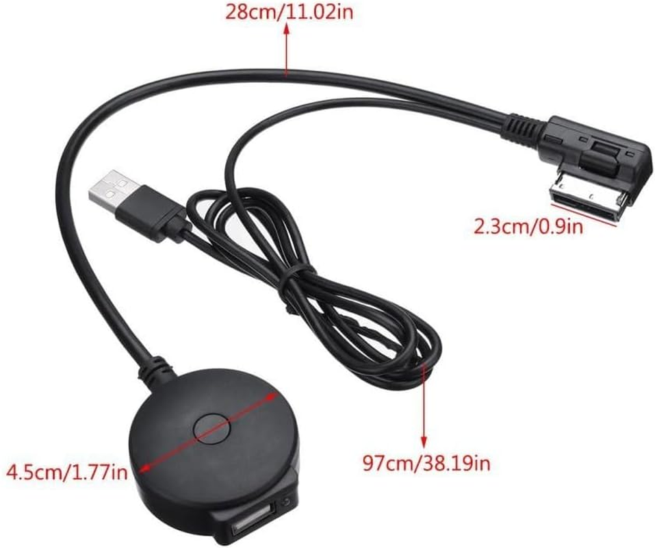 AMI MMI MDI Wireless Bluetooth V4.0 Interface Music Audio Converter Adapter Cable W/Usb Plug Power Supply for Audi (Standard (No USB Power Cable)) image number 2