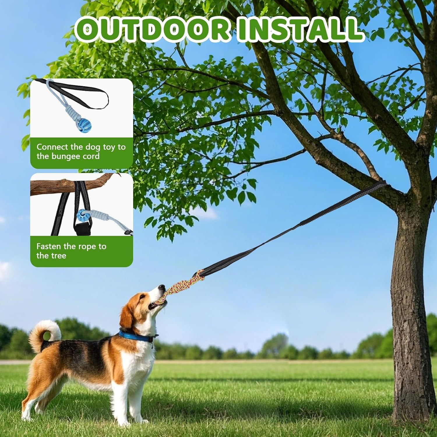 Vsgaalge Interactive Dog Toys Tug of War Dog Toy for Small Medium Dogs,Teething Rope for Teeth Cleaning,Puzzle Ball for Chewing,Dog Bungee Tug Toy Kit image number 2