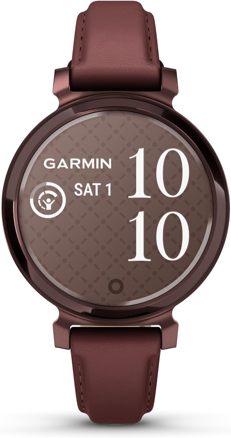 Garmin Lily&reg; 2 Classic, Dark Bronze with Mulberry Leather Band - Cream Gold With Coffee(Color) Fabric Band image number 3