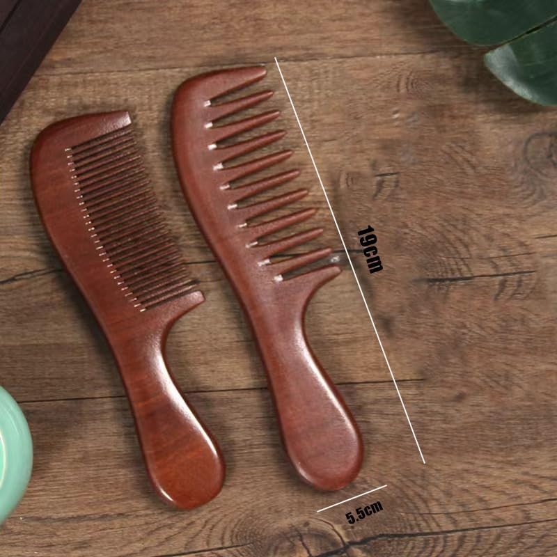 WEZCHUGHAOL Walnut Wood Hair Comb, Wide Tooth Design for Curly Hair, Natural Handmade image number 3