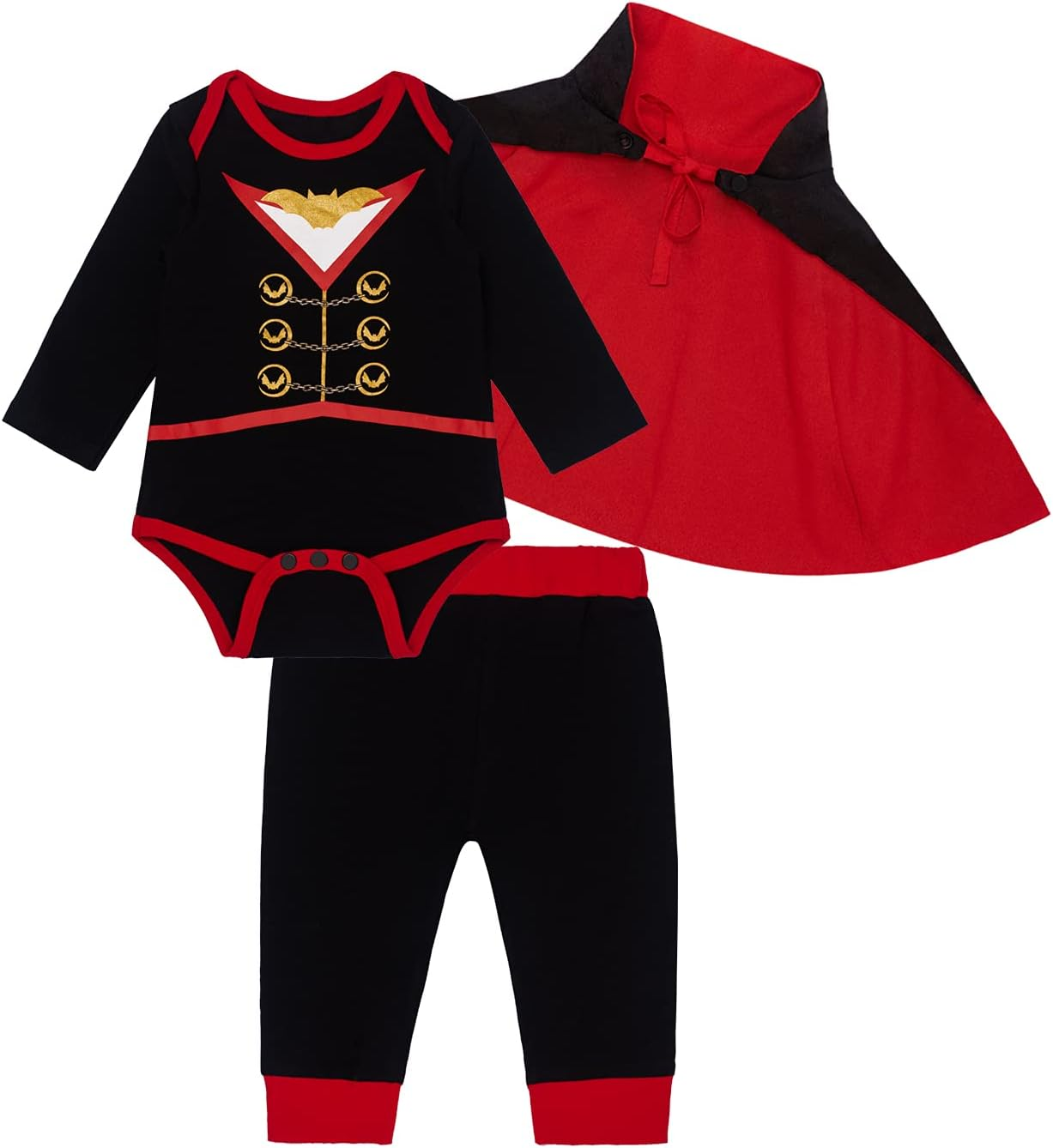 Bakjuno Newborn Baby Boys Girl Gothic Vampire Costume Deluxe Set Dracula Vampire Halloween Party Dress Up