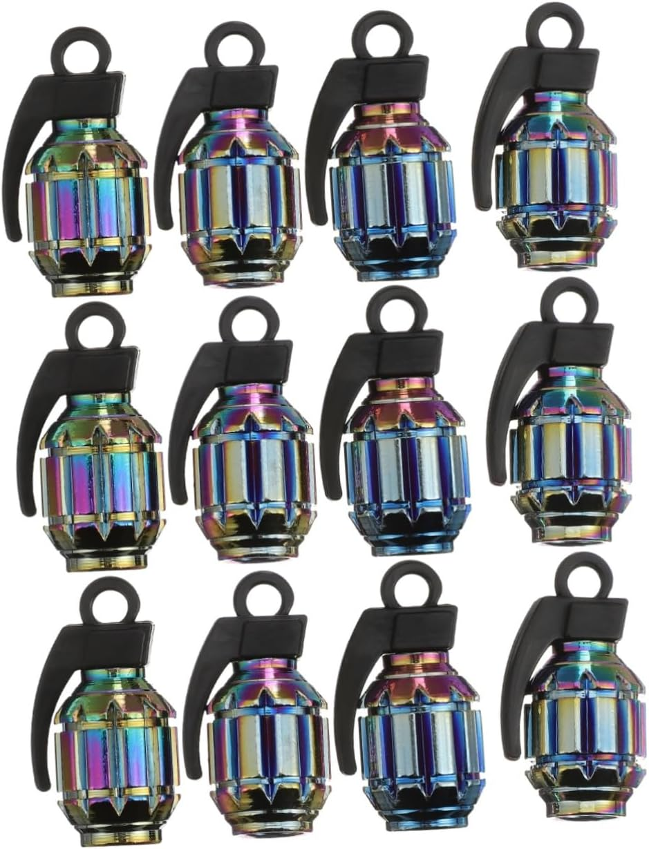 ULTECHNOVO 12Pcs Car Nozzle Caps Stainless Steel Tire Dust Covers Car Air Nozzle Caps for Tire Valve for Automotive Tyres Wheels image number 1