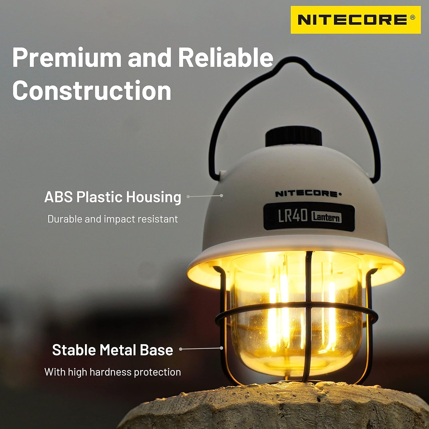 NITECORE LR40 White Multifunctional USB-C Rechargeable Camping Lantern with NITECORE Tag image number 3