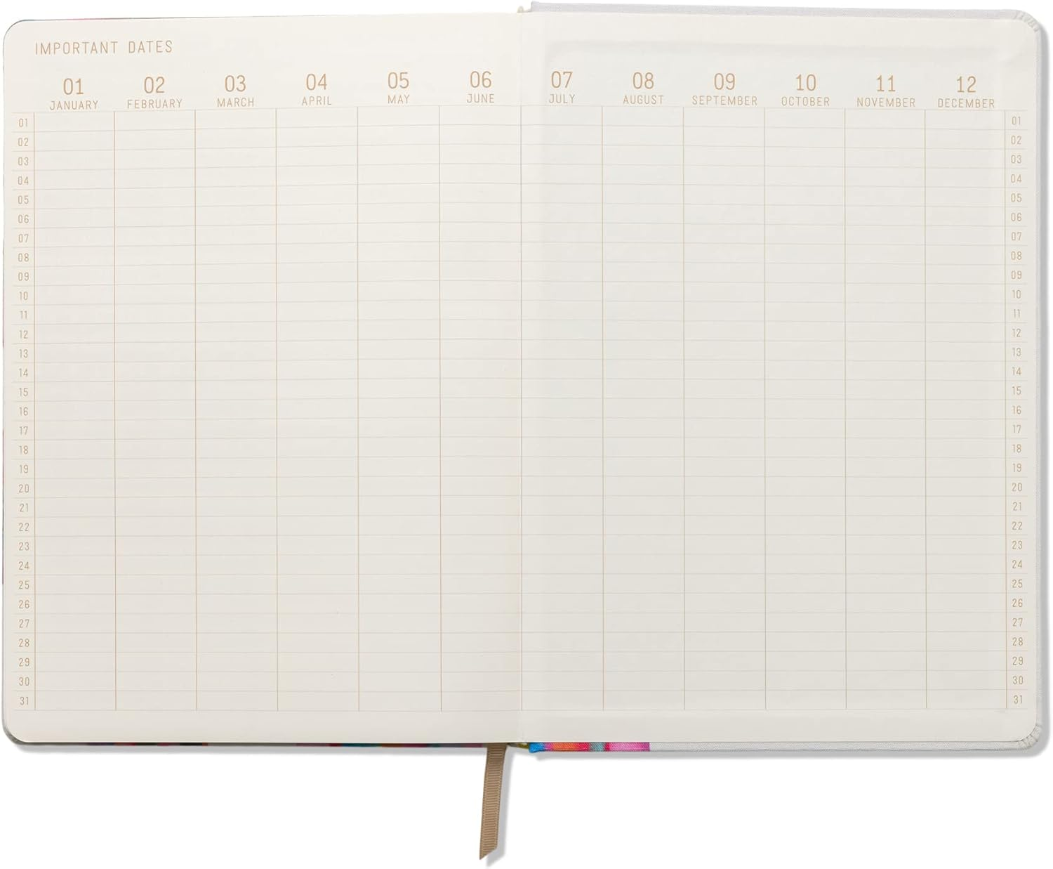 Designworks Ink Love Is Love Colorful Rainbow Abstract Art 7.5" X 10.25" Jumbo Journal Notebook with Cloth Cover, Gold Accents, Lined Pages, Ribbon Marker for Work, Writing, Journaling image number 3