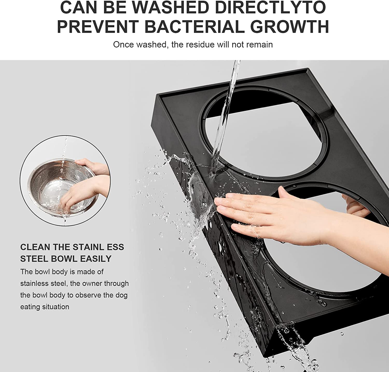 Elevated Dog Bowls Adjustable Raised Dog Bowl with 2 Stainless Steel Dog Bowls for Food and Water, Adjusts to 3 Heights Stand Non-Slip Pets Feeder Bowls Dish for Large Medium Small Dogs and Cats image number 5