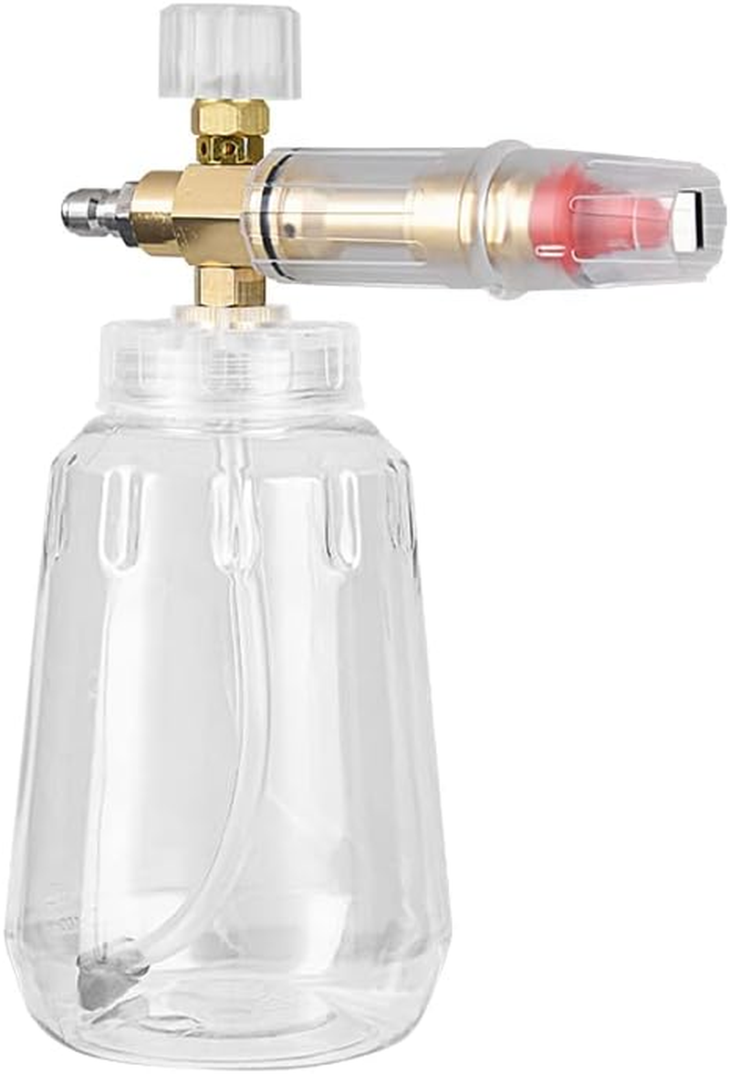 YUET Snow Foam Cannon Lance with 1/4&rdquo; Quick Connect, Adjustable Spray Nozzle Foam Blaster, 1L Bottle, Car Wash Foam Gun for Pressure Washer Application image number 1