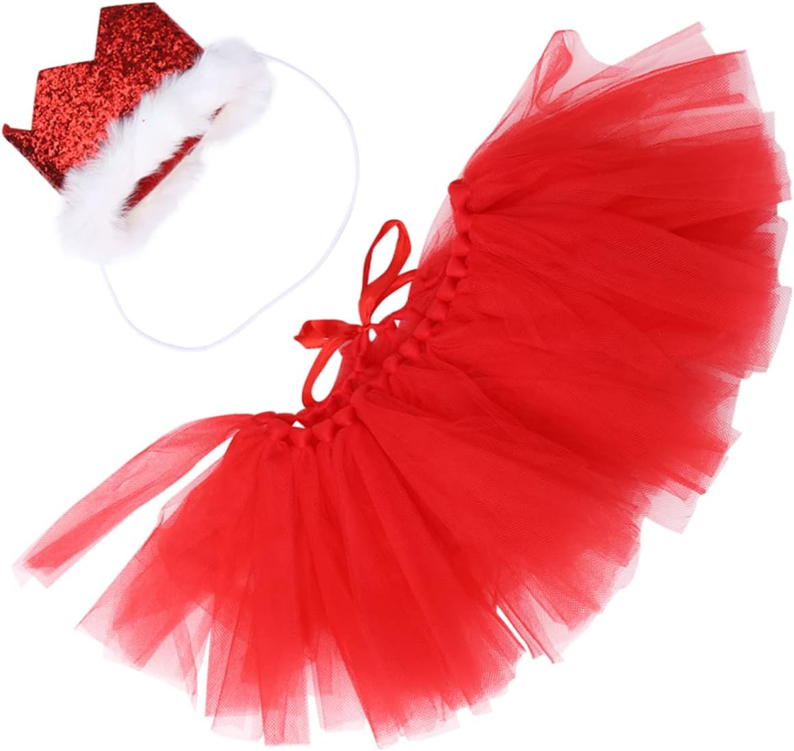 Ipetboom 4Pcs Pet Gauze Skirt Party Mesh Dog Clothes Puppy Dress Pet Supplies for Puppy Dog Crown Headband Skirt Crown Headband image number 6