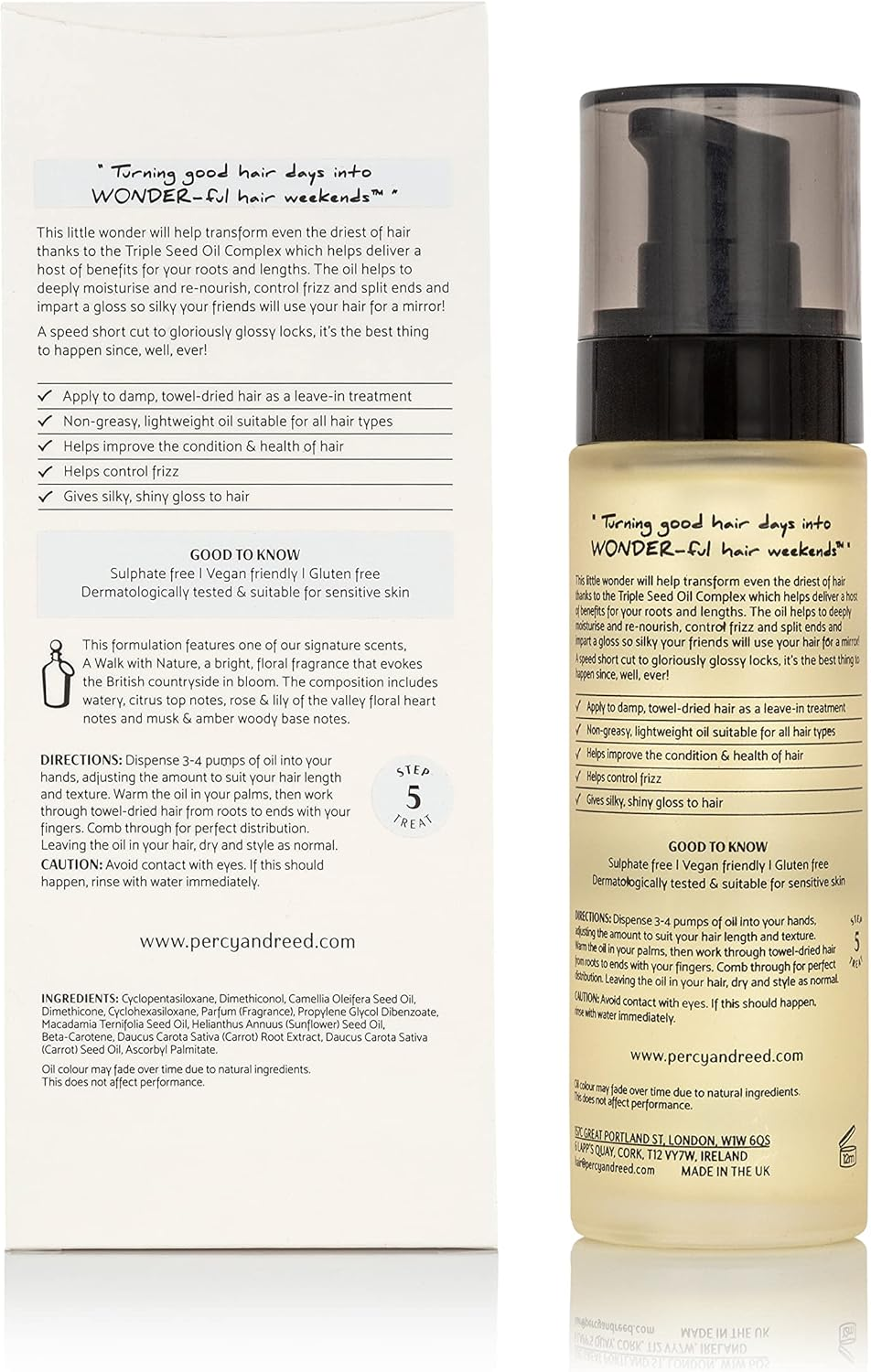 Percy & Reed I Need a Hero! Wonder Treatment Oil - Instant Hair Nourishment & Moisture Boost. Free from Sulphates, Parabens & Gluten. Dermatologically Tested. Vegan Friendly - 50 Ml image number 3