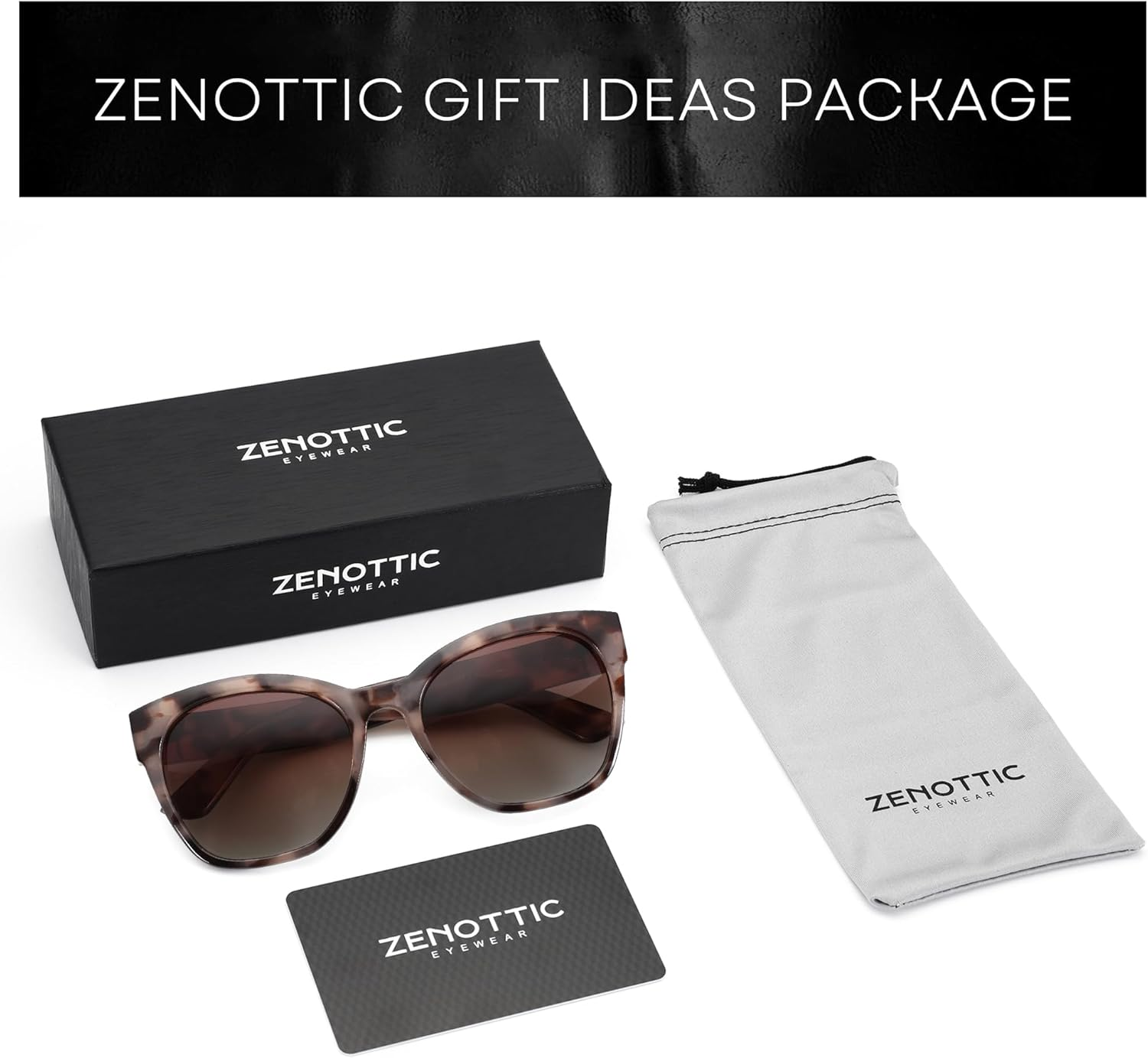 ZENOTTIC Cateye Polarized Sunglasses for Women - Oversized Sun Glasses UV400 Protection Retro Shades Designer Style image number 6