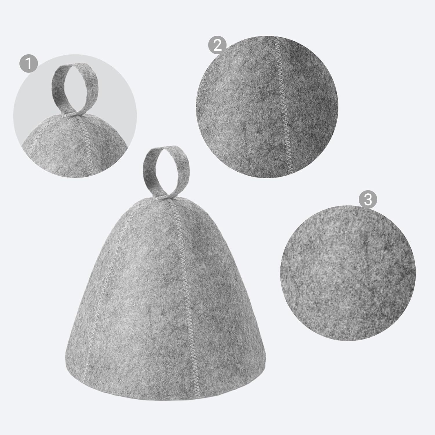 2Pcs Sauna Hats, Infrared Sauna Hat, Wool Sauna Cap, Heat-Insulating Sauna Cap, Suitable for Spa, Protecting the Head and Hair, Unisex Bathroom Accessory image number 2