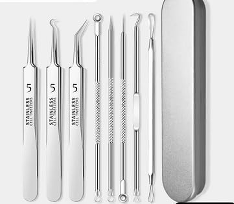 Professional Blackhead Remover Set - Comedone Squeezer Kit with Lancets and Loop for Precise Face and Skin Care