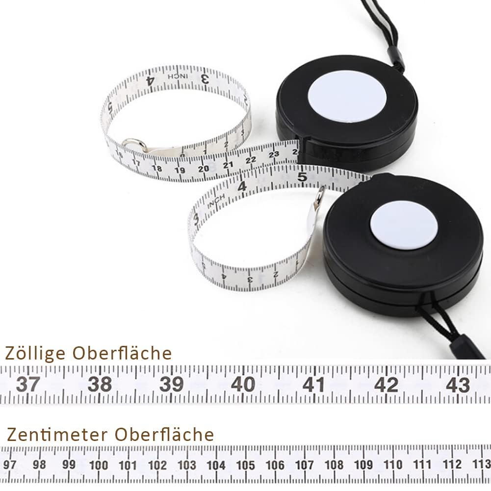 Dual-Sided Soft Retractable Measuring Tape 205Cm/80In for Sewing, Tailoring, Crafting, Weight Loss, and Height Measurement(Color:Black) image number 3