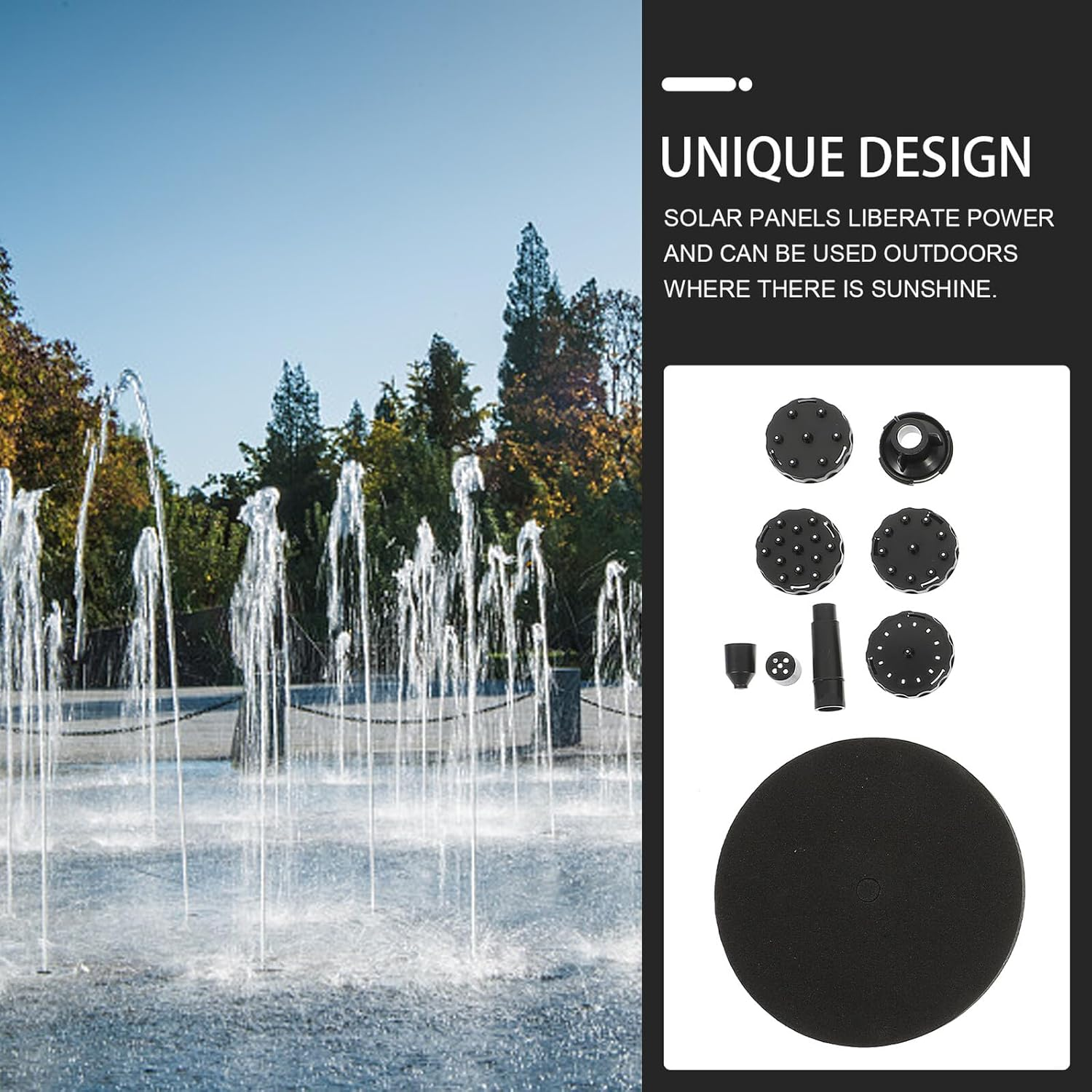 Solar Fountain Water Pump for Garden Pool Decoration Small Outdoor Floating Pump with Stainless Steel Plastic Material Suitable for Home Rockery and Fountain Oxygen Aeration image number 2