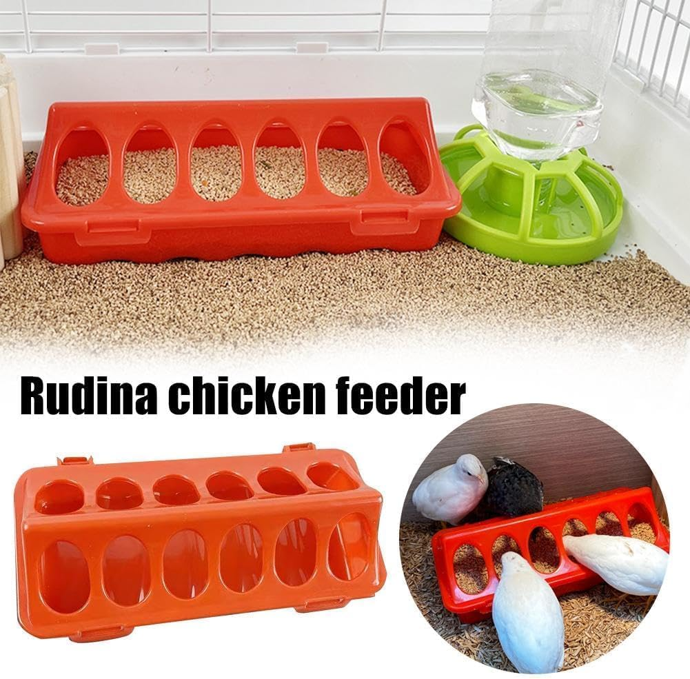Plastic Flip-Top Poultry Feeders, 2Pcs Chicken Feeders Trough Flip-Top, Flip Top Chick Feeder Trough,Plastic Flip Top Bird Small Poultry Feeder image number 1
