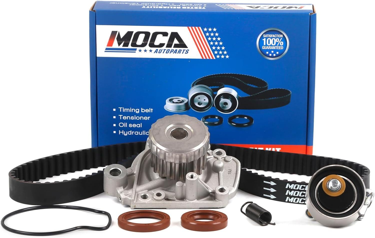 MOCA Timing Belt Water Pump Kit Compatible with 2001-2005 for Honda Civic 1.7L 1.7L 1700CC/ 1668CC L4 GAS SOHC Naturally Aspirated image number 2