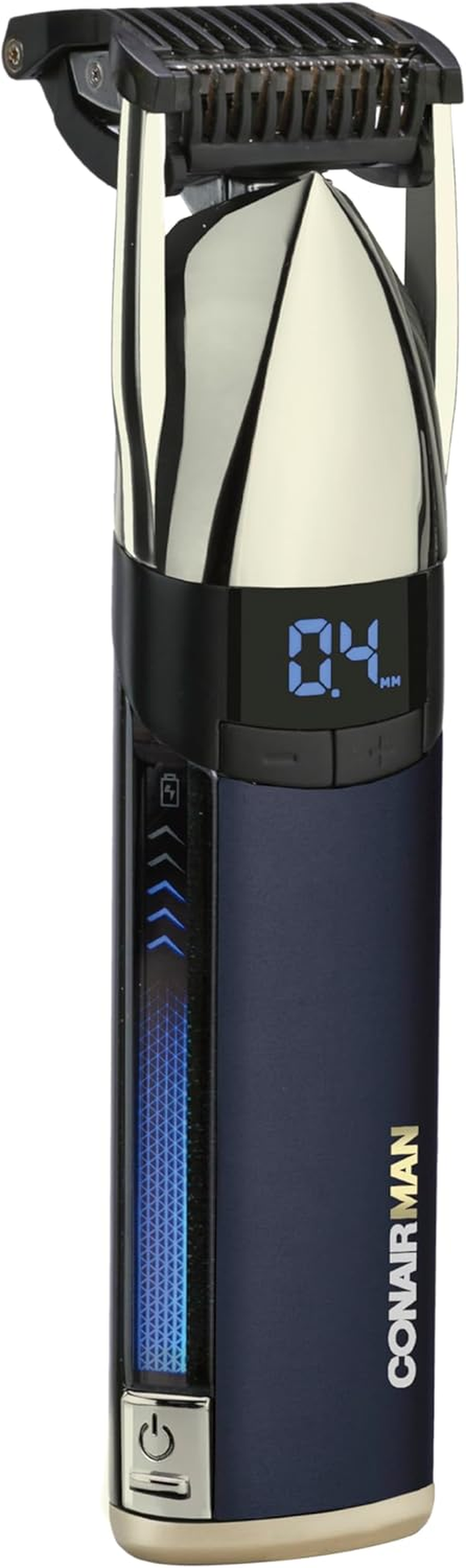 Conairman Pro Metal Series Beard & Stubble Trimmer &ndash; 100% Waterproof, 24 Motorised Length Settings, Lithium Power, 90Min Cordless Use, Quick Charge, Flex Head, LED Display, Travel Lock image number 3