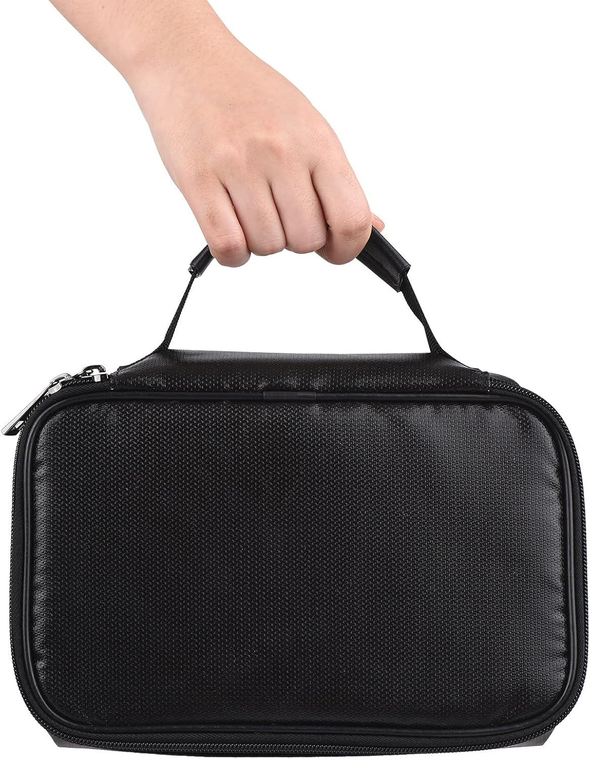 Domary Fireproof Bag, Fire & Water Resistant Money Pouch Multi-Layer Card, Zipper Closure & with Safe Lock for Home Office Travel Passport Certificates,For Office Workers and (With Lock 1)